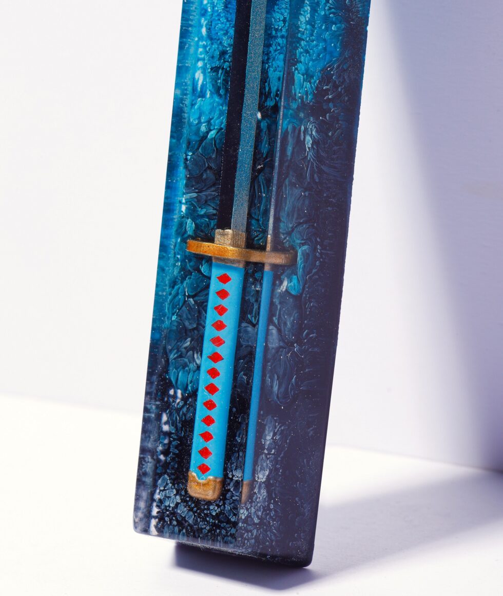 Blue Katana Spacebar Keycap 5 Blue katana spacebar