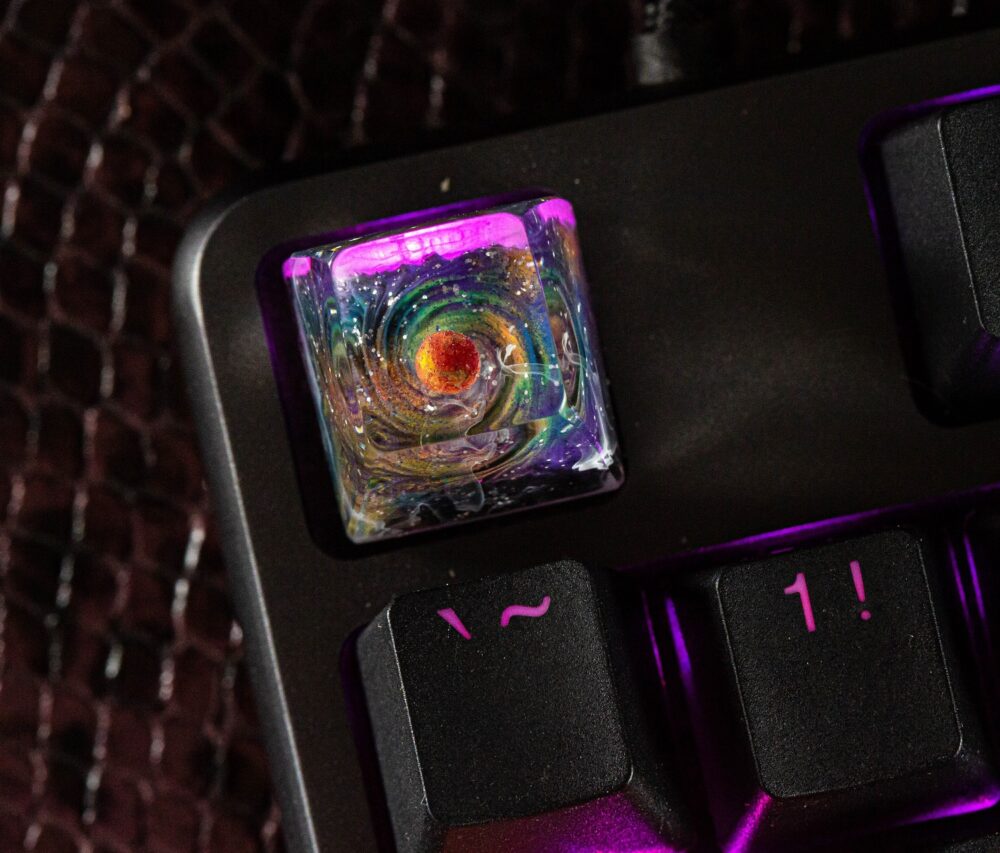 Universe Mars Galaxy keycap 1 Mars keycap on keyboard
