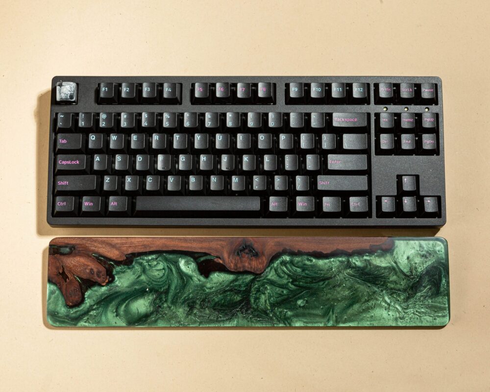 Colorful Resin and Wood wrist rest 8 Green wrist rest