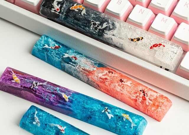 Custom Koi Resin Keycap 6 custom spacebar keycap
