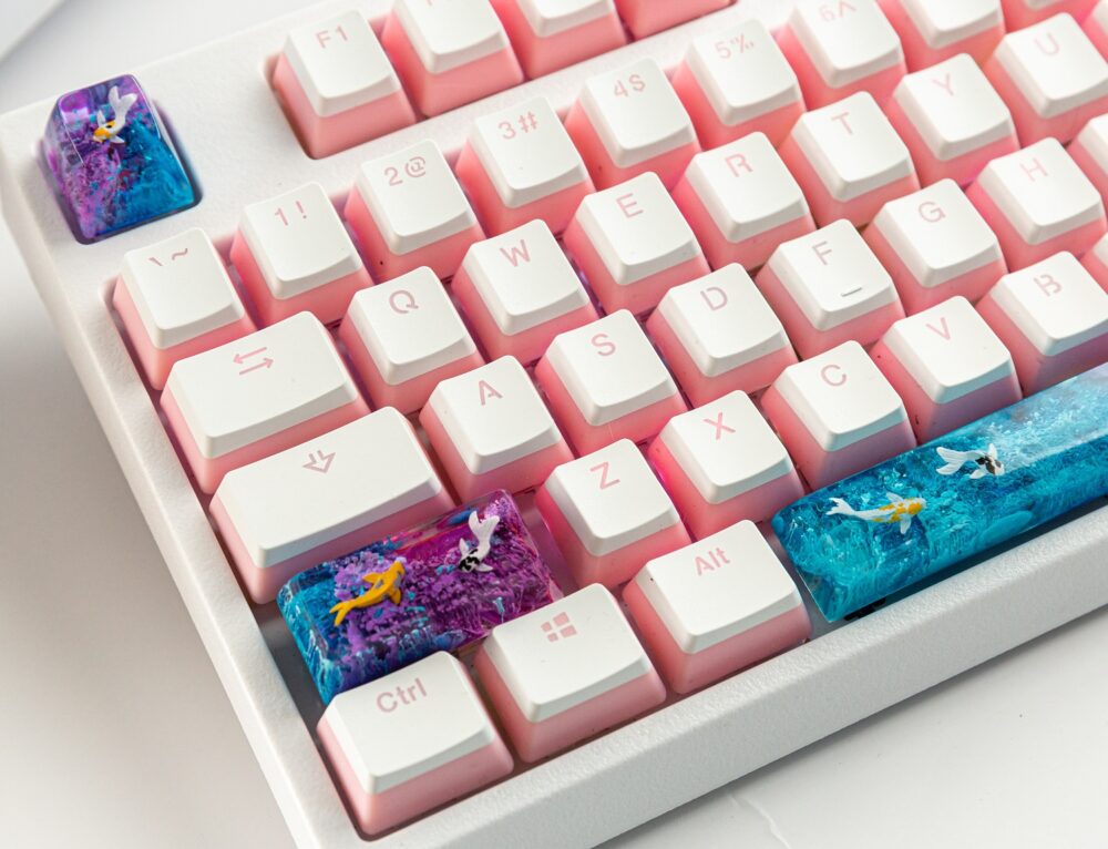 Unique Koi Artisan Keycap 4 Blue purple shift keycap