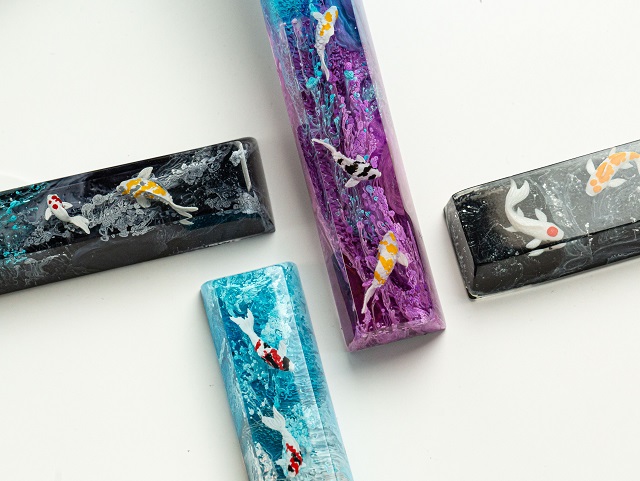 Custom Koi Resin Keycap 5 custom spacebar keycap