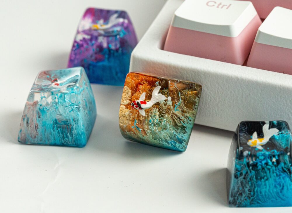 Custom Koi Resin Keycap 3 Custom 1u keycap