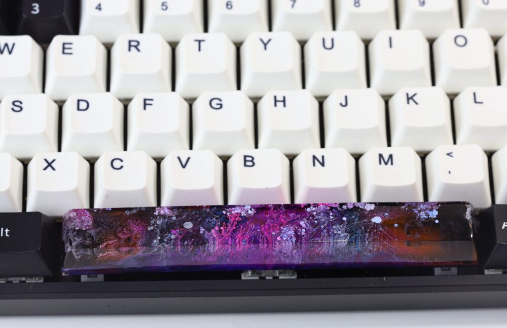 Custom Spacebar Keycap 3 Black and purple keycap