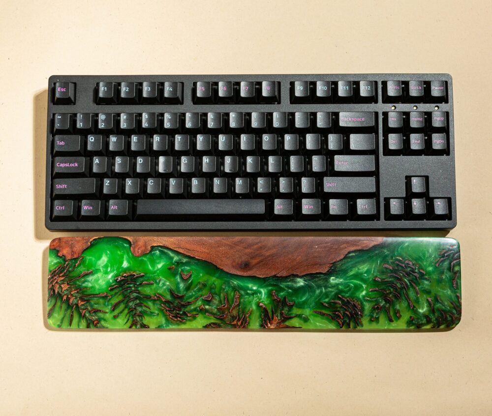Colorful Resin and Wood wrist rest 7 Green wrist rest