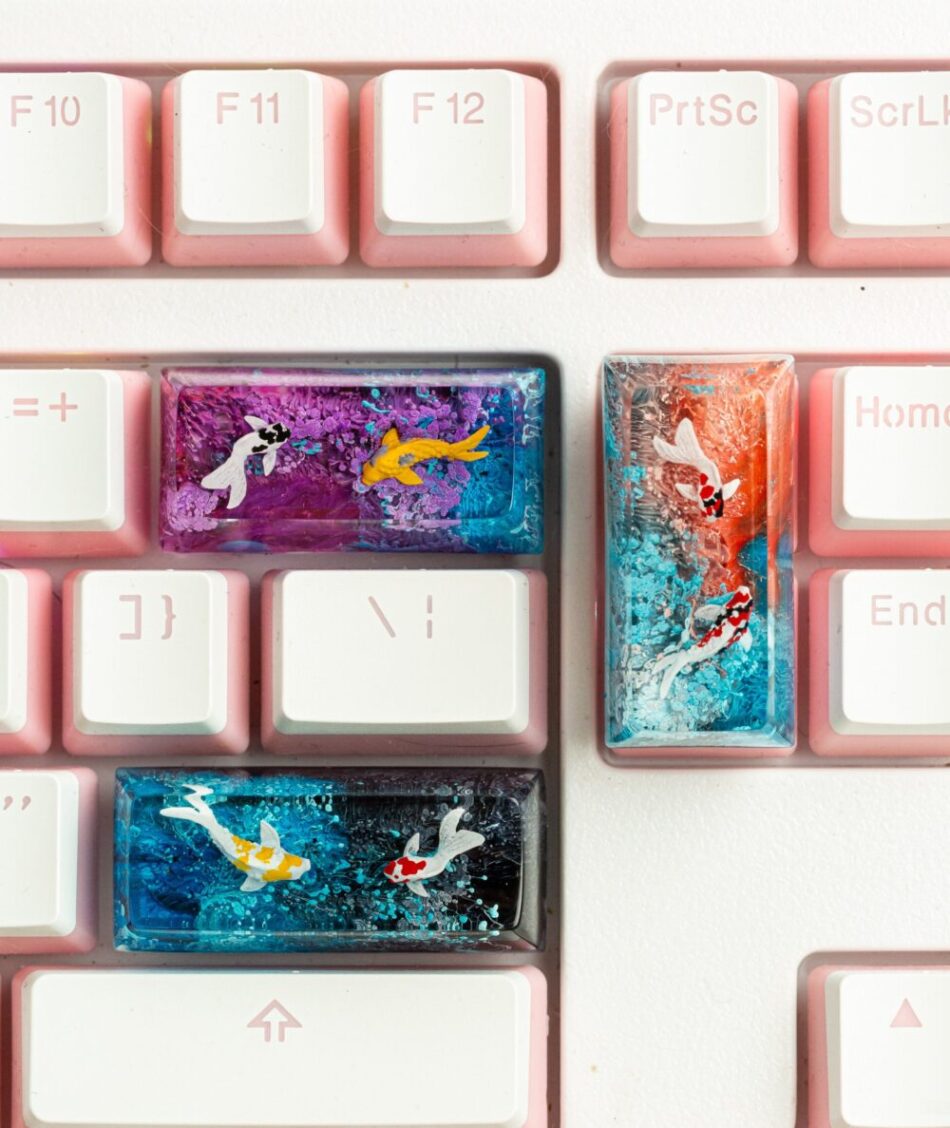 Custom Koi Resin Keycap 4 Shift koi keycap