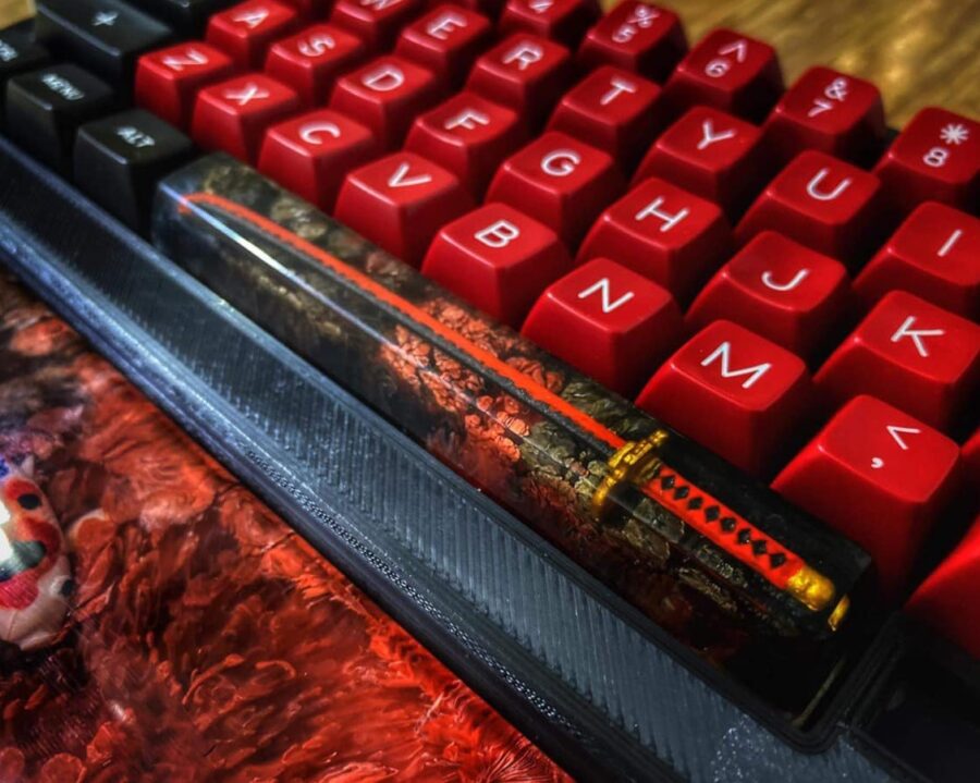 Katana Spacebar Keycap 3 Red katana spacebar