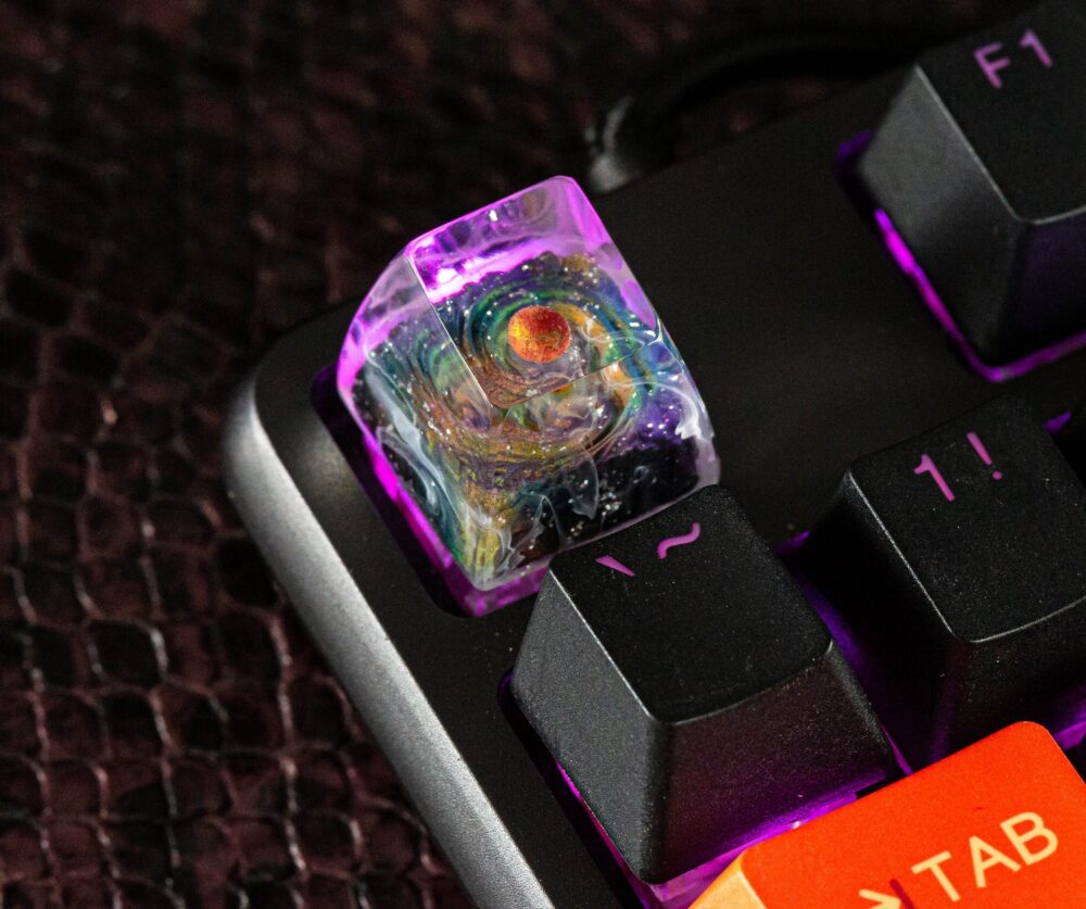 Universe Mars Galaxy keycap 2 Universe Mars keycap on keyboard