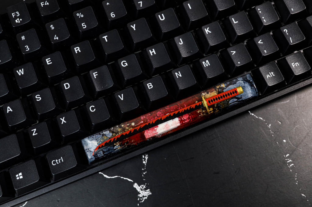 Red Katana Spacebar Keycap 6 Red Katana Spacebar Keycap