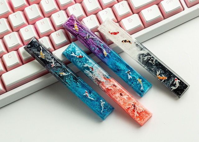 Custom Koi Resin Keycap 1 custom spacebar keycap