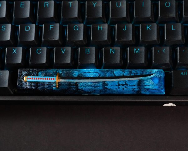 Katana Spacebar Keycap 4 Blue katana spacebar