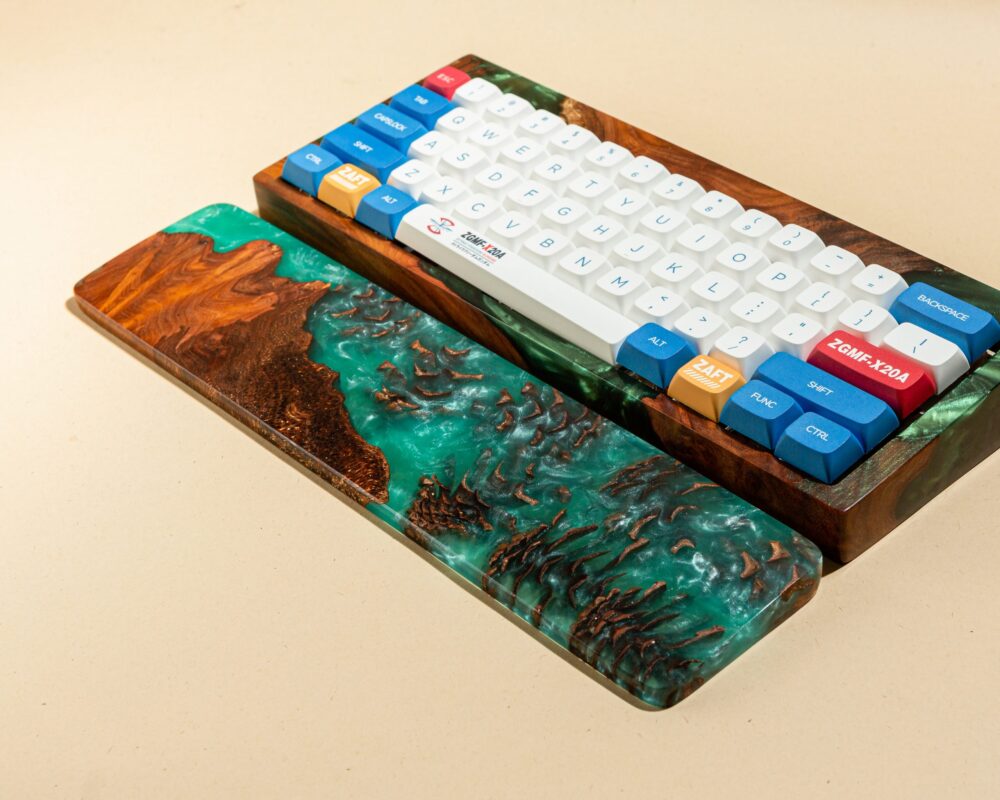 Colorful Resin and Wood wrist rest 9 turquoise wrist rest