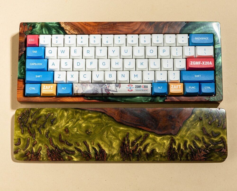 Colorful Resin and Wood wrist rest 6 yellow wrist rest