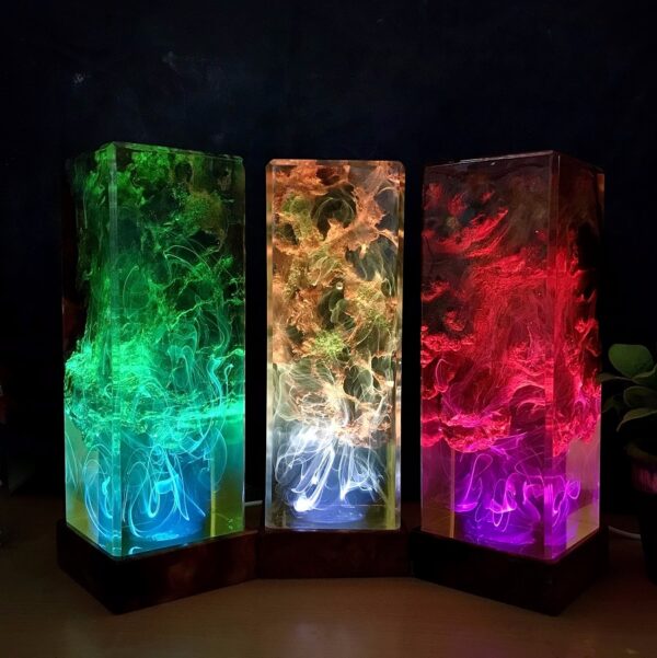 Unique Color Changing Epoxy Wooden Night Light 4 epoxy lamp