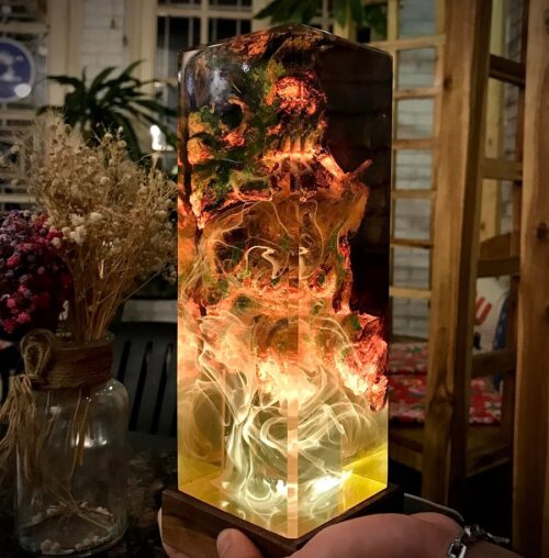 Unique Color Changing Epoxy Wooden Night Light 1 epoxy lamp