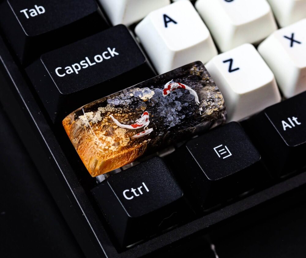 Custom Fantasy Koi artisan keycap 5 Yin Yang keycap SA profile