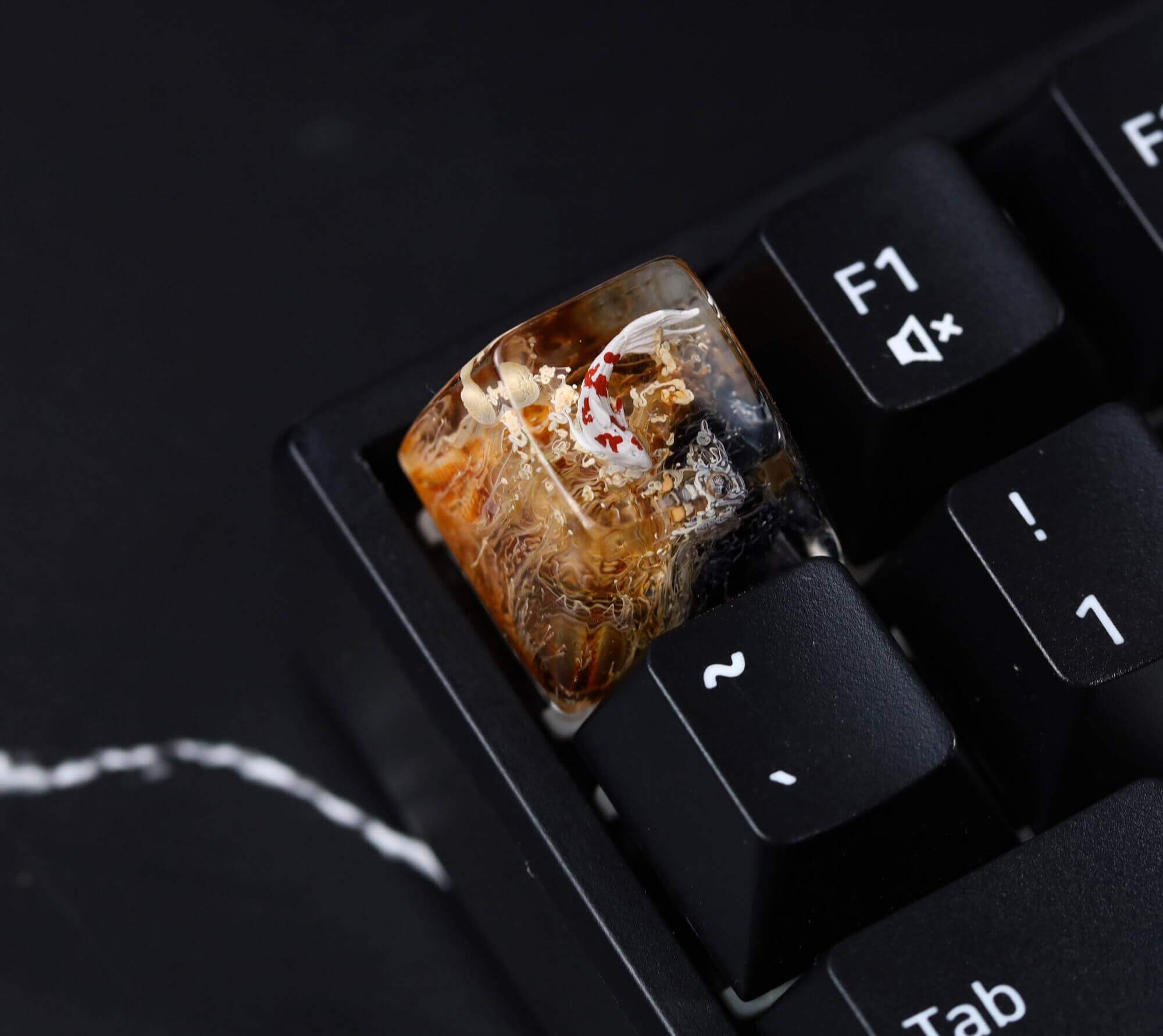 Custom Fantasy Koi artisan keycap 4 Yin Yang keycap SA profile