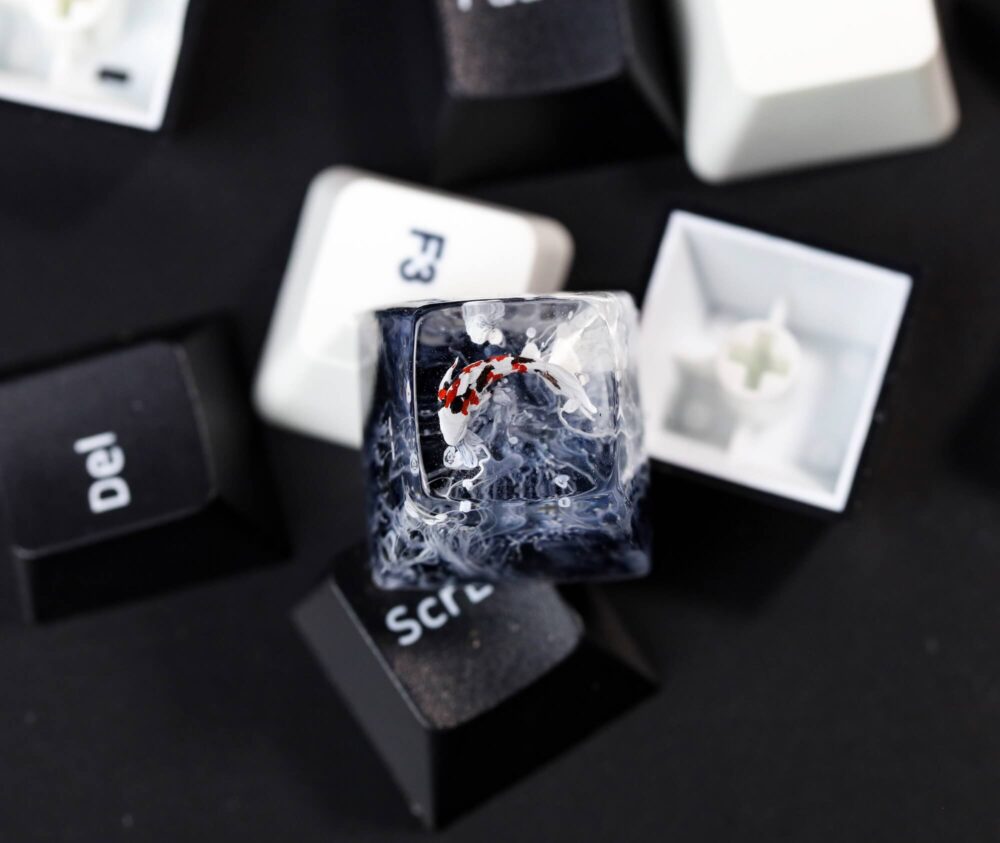 Custom Fantasy Koi artisan keycap 9 Yin Yang keycap SA profile