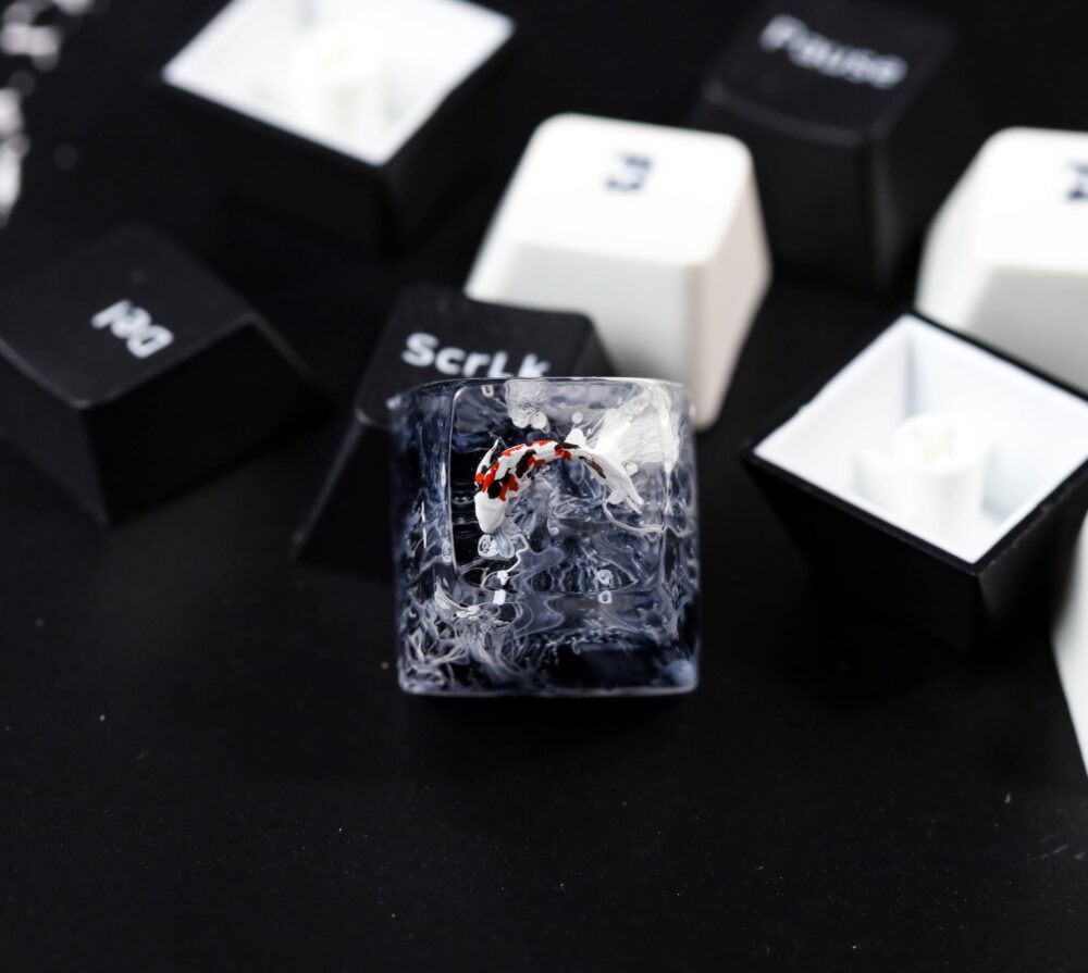 Custom Fantasy Koi artisan keycap 8 Yin Yang keycap SA profile