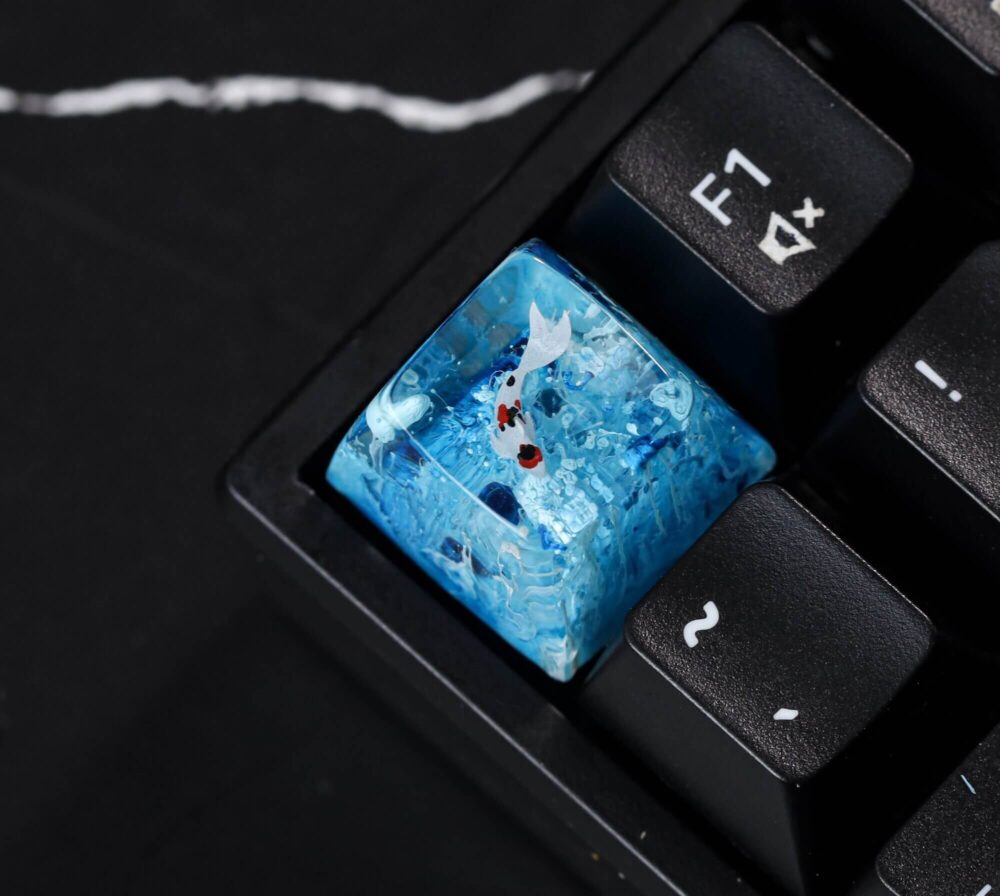 Custom Fantasy Koi artisan keycap 19 Yin Yang keycap SA profile