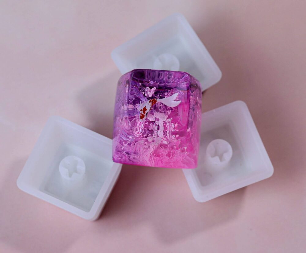Custom Fantasy Koi artisan keycap 16 Yin Yang keycap SA profile