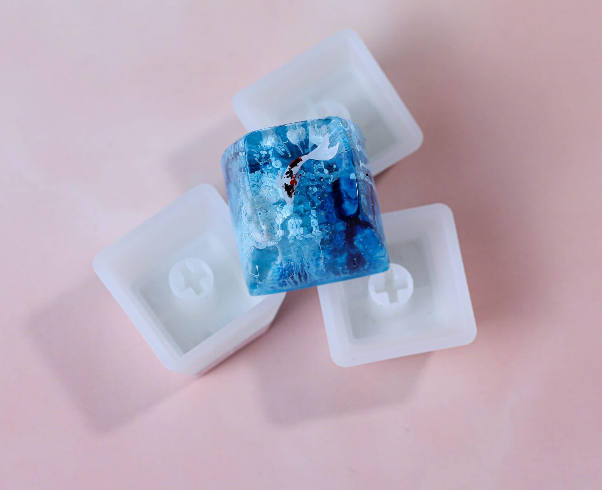 Custom Fantasy Koi artisan keycap 13 Yin Yang keycap SA profile
