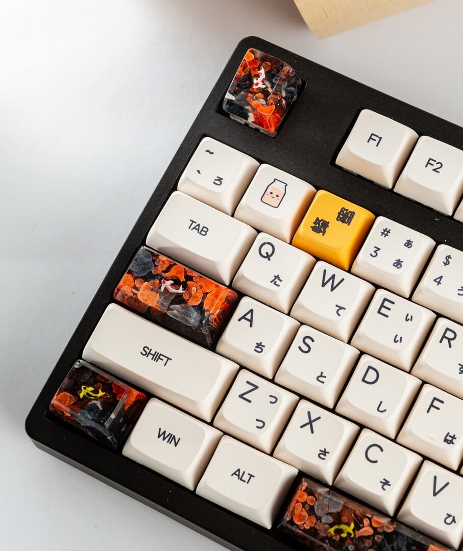 Black and orange koi artisan keycap 5 Black and orange koi artisan keycap