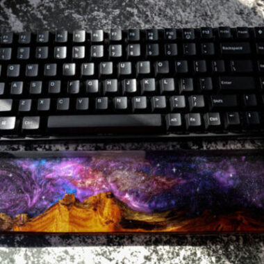Galaxy resin and wood wrist rest