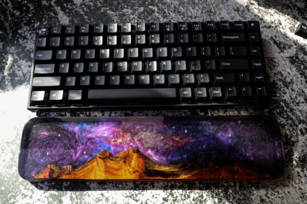 Galaxy resin and wood wrist rest 1 Galaxy resin and wood wrist rest