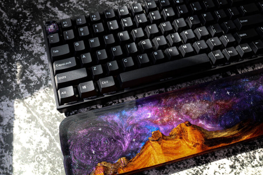Galaxy resin and wood wrist rest 6 Galaxy resin and wood wrist rest