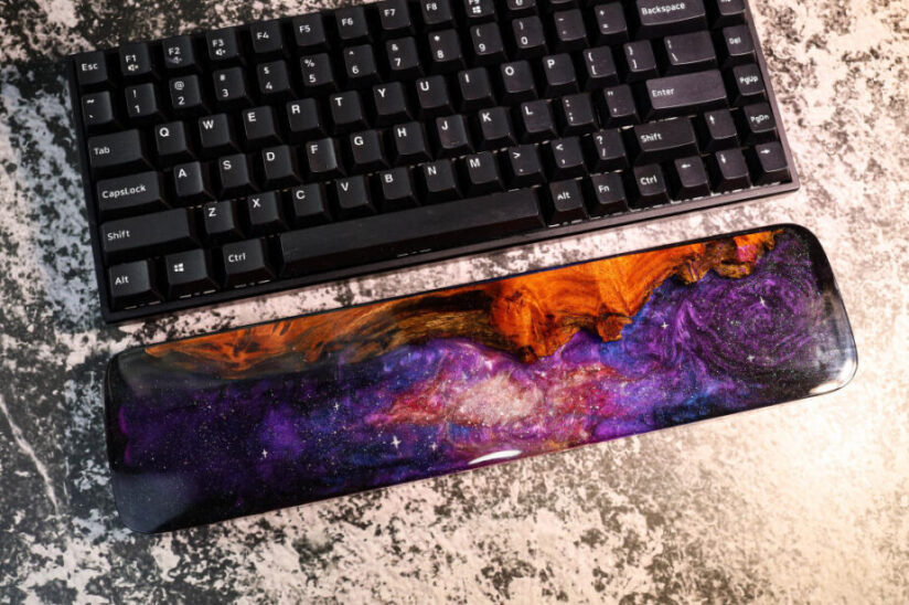 Galaxy resin and wood wrist rest 5 Galaxy resin and wood wrist rest
