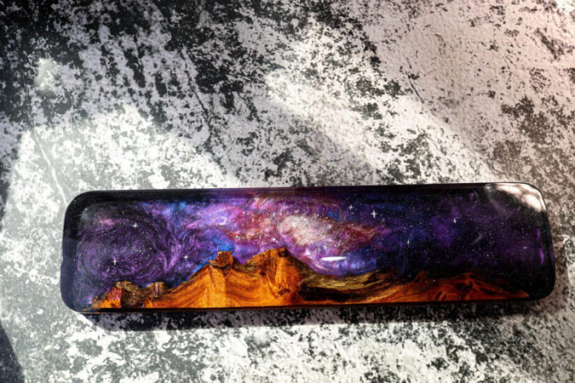 Galaxy resin and wood wrist rest 4 Galaxy resin and wood wrist rest