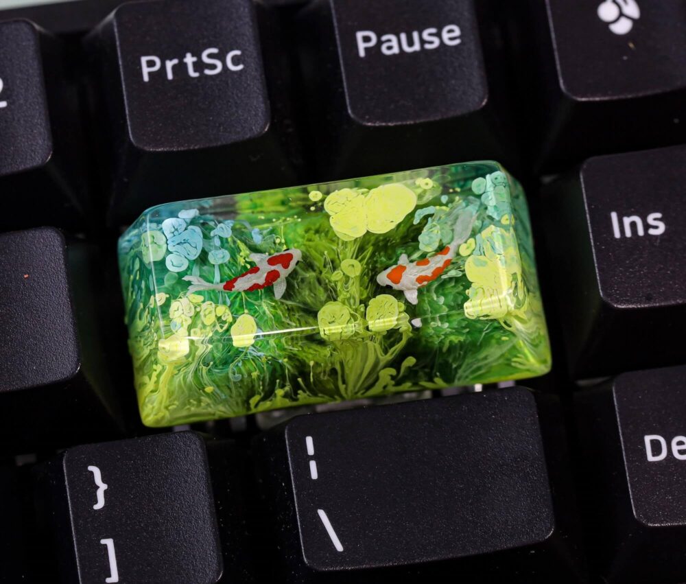 Green Koi Artisan Keycap 17 Green Koi Artisan Keycap