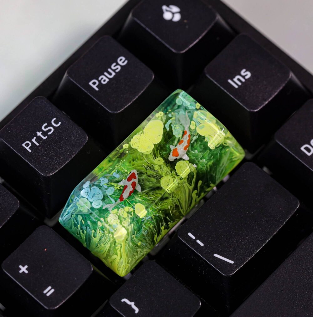 Green Koi Artisan Keycap 16 Green Koi Artisan Keycap