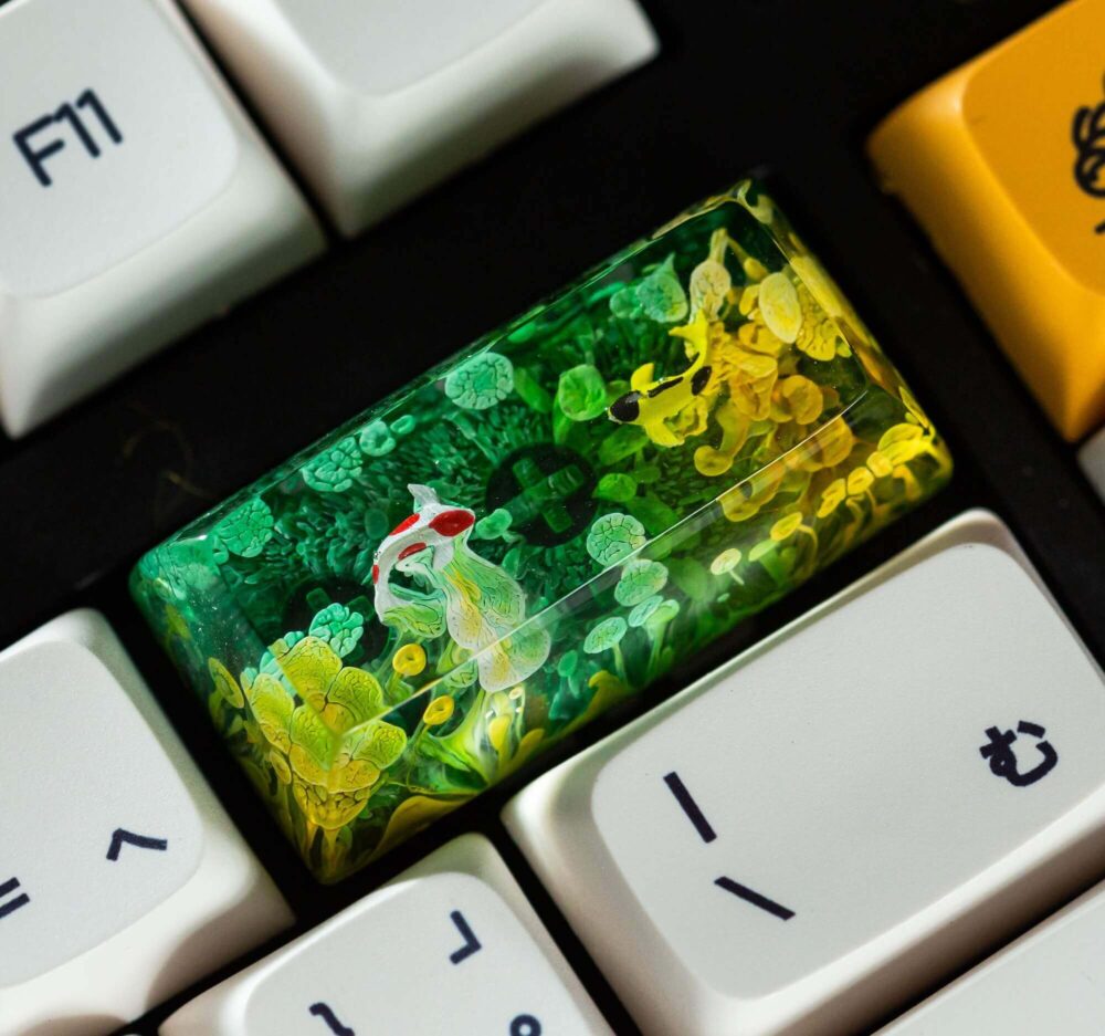 Green Koi Artisan Keycap 1 Green Koi Artisan Keycap