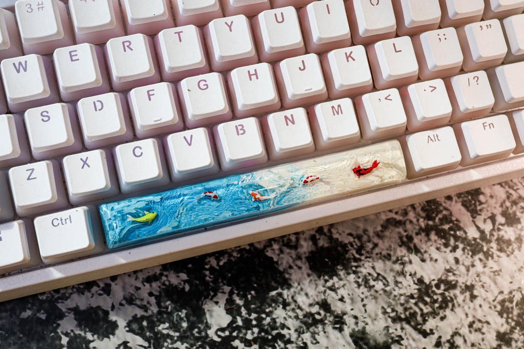 Bluesky Koi keycap 17 Skyblue Koi Artisan Keycap
