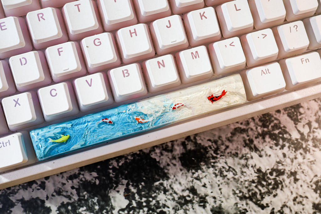 Bluesky Koi keycap 15 Skyblue Koi Artisan Keycap