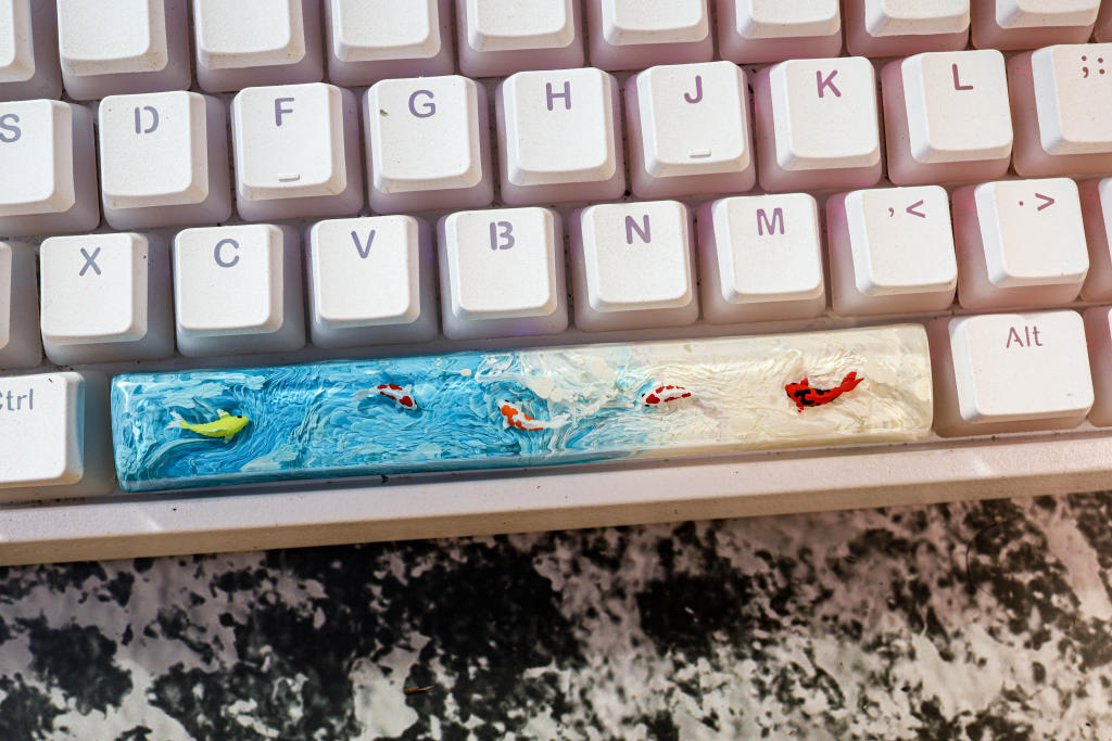 Bluesky Koi keycap 14 Skyblue Koi Artisan Keycap