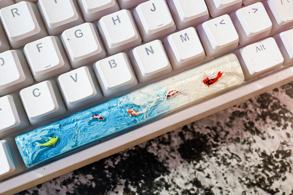 Bluesky Koi keycap 13 Skyblue Koi Artisan Keycap