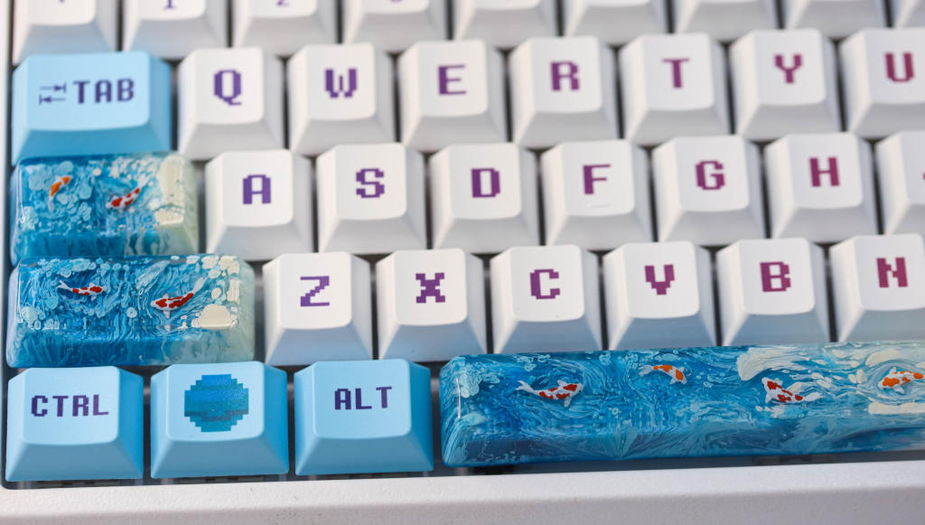 Bluesky Koi keycap 10 Skyblue Koi Artisan Keycap