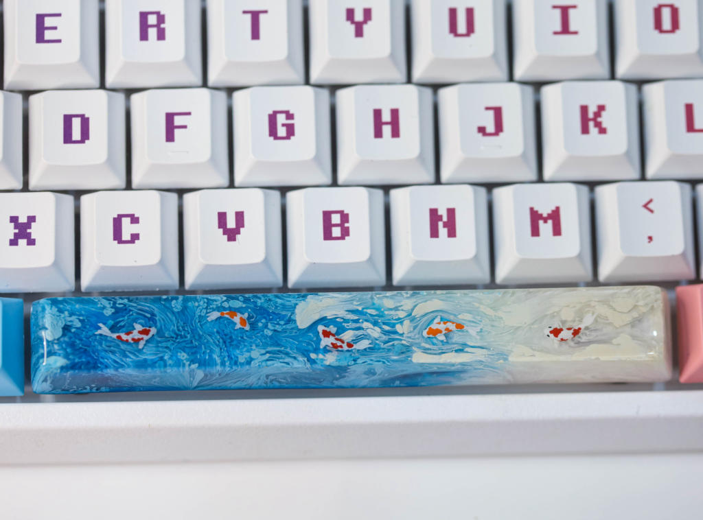 Bluesky Koi keycap 21 Skyblue Koi Artisan Keycap