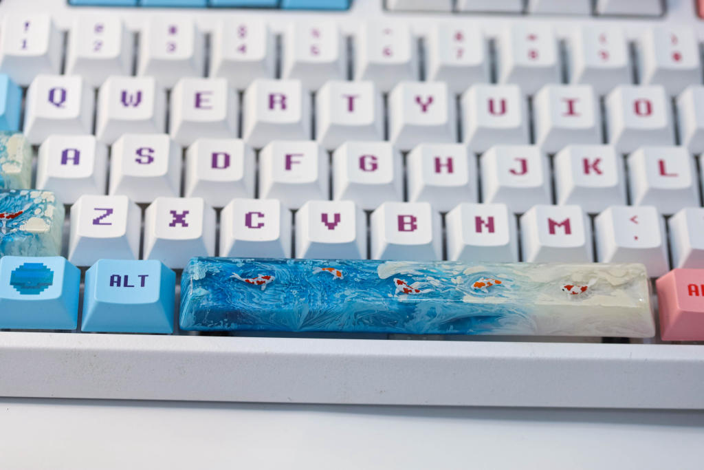 Bluesky Koi keycap 20 Skyblue Koi Artisan Keycap