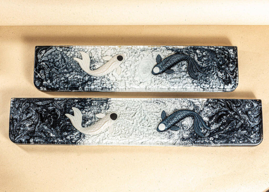 Black Yin Yang Resin Wrist Rest 1 Black and white resin wrist rest
