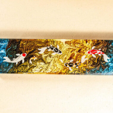 Yellow koi resin wrist rest