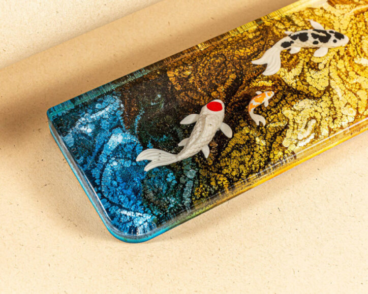 Koi Resin Wrist Rest 4 Yellow koi resin wrist rest