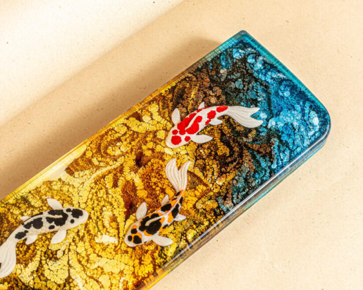 Koi Resin Wrist Rest 3 Yellow koi resin wrist rest