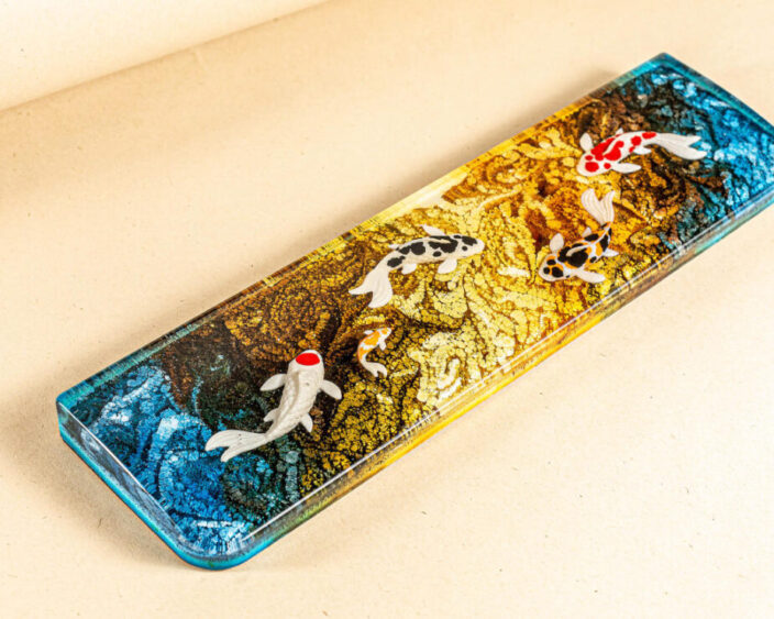 Koi Resin Wrist Rest 2 Yellow koi resin wrist rest