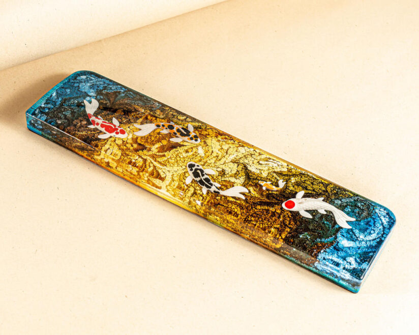 Koi Resin Wrist Rest 6 Yellow koi resin wrist rest