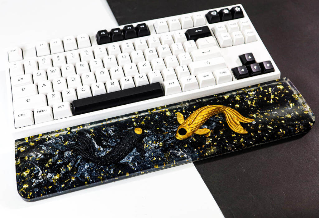 Yin Yang Resin Wrist Rest 5 Black and Yellow resin wrist rest