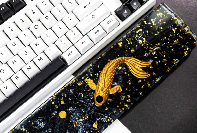 Yin Yang Resin Wrist Rest 4 Black and Yellow resin wrist rest